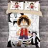 Housse De Couette Bande Dessinée One Piece Luffy Et Ses Amis Parure de lit Ensemble De Literie