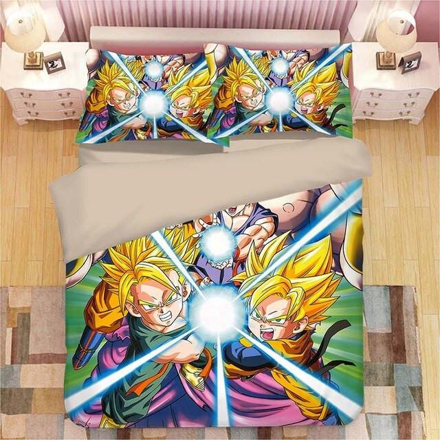 Housse De Couette Dragon Ball Fils Goku Vegeta 16 Parure de lit Ensemble De Literie