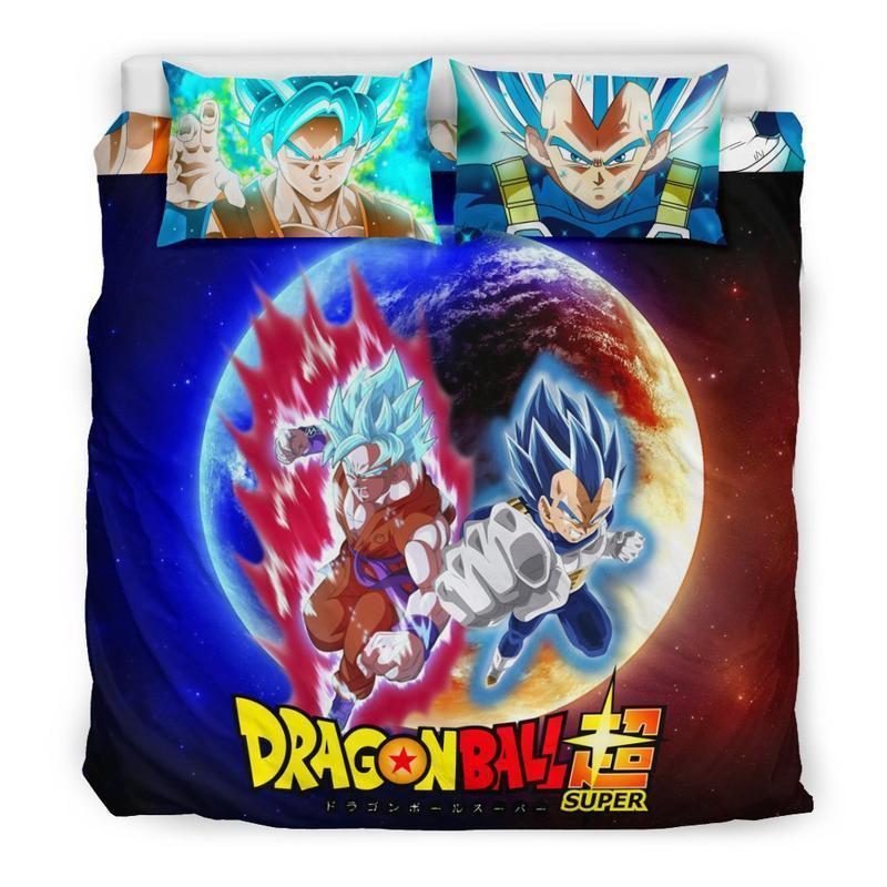 Housse De Couette Dragon Ball Goku Contre Vegeta Parure de lit Ensemble De Literie