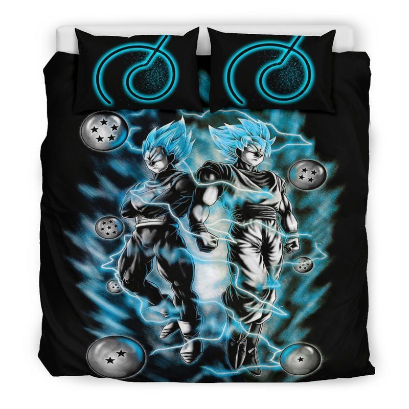Housse De Couette Dragon Ball Goku Vegeta Bleu Parure de lit Ensemble De Literie