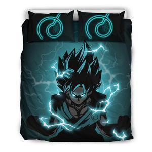 Housse De Couette Goku Super Saiyan Dragon Ball Bleu Parure de lit Ensemble De Literie