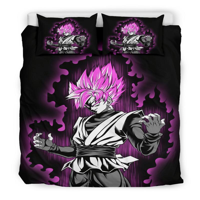 Housse De Couette Goku Super Saiyan Rose Dragon Ball Parure de lit Ensemble De Literie