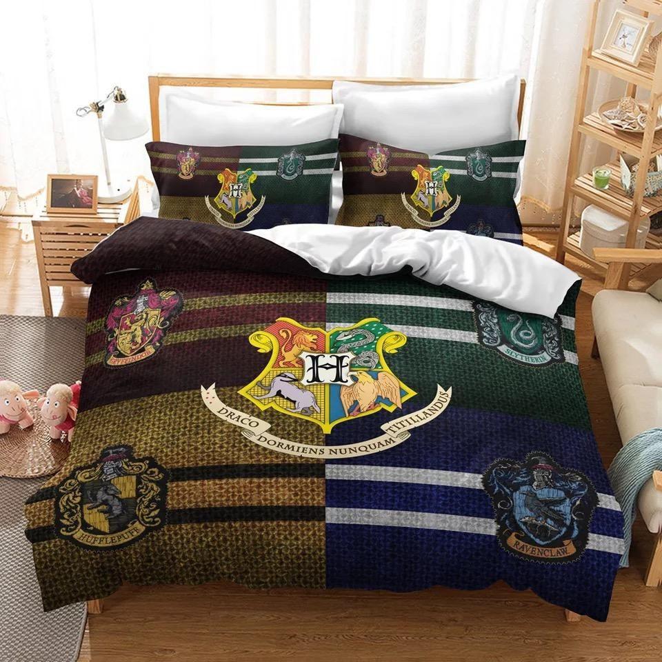 Housse De Couette Harry Potter Poudlard Quatre Maisons Parure de lit Ensemble De Literie Housse De Couette Harry Potter Poudlard Quatre Maisons Parure de lit Ensemble De Literie