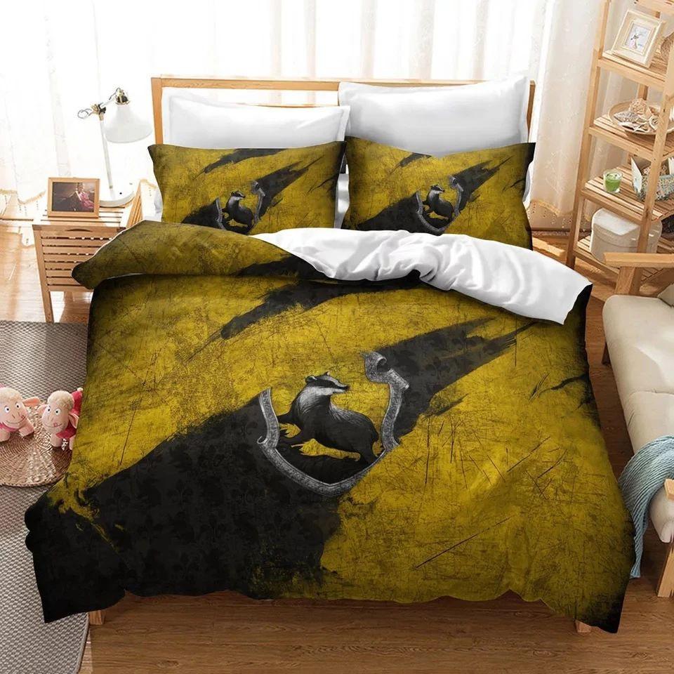 Housse De Couette Harry Potter Poufsouffle 3 Parure de lit Ensemble De Literie