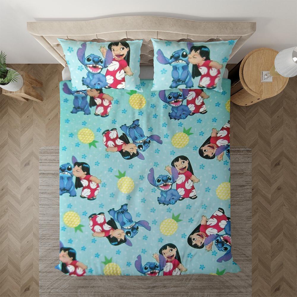 Housse De Couette Lilo Et Stitch Fleurs Tropicales Parure de lit Ensemble De Literie Housse De Couette Lilo Et Stitch Fleurs Tropicales Parure de lit Ensemble De Literie