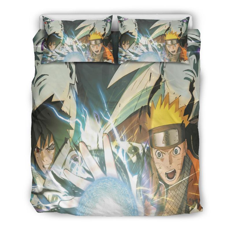 Housse De Couette Naruto Vs Sasuke 24 Parure de lit Ensemble De Literie