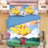 Housse De Couette Pikachu 3 Pokemon Et Ses Amis Parure de lit Ensemble De Literie