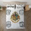 Housse De Couette Sceaux De Poudlard Harry Potter Parure de lit Ensemble De Literie