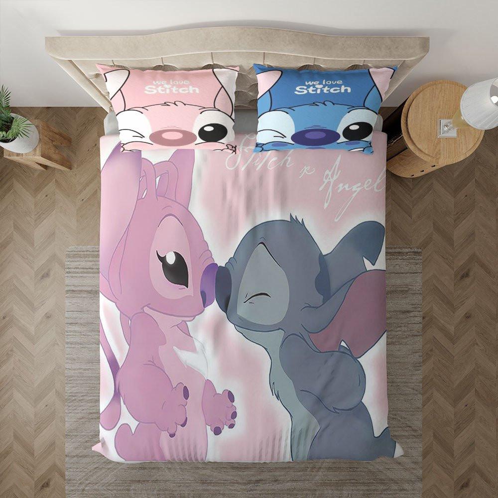 Housse De Couette Stitch Et Angel Lilo Et Stitch Parure de lit Ensemble De Literie
