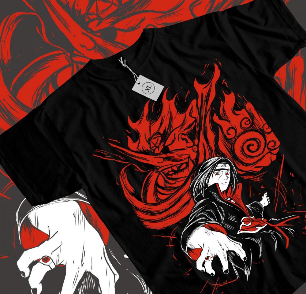 Itachi Uchiha T-Shirt Manga Strip Naruto Uzumaki ,Shippuden Anime Manga