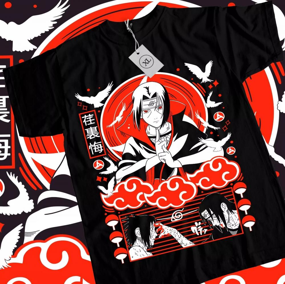 Itachi Uchiha T-Shirt Naruto Shippuden Japanese Anime Manga Style Shirt