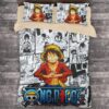 Parure de lit Bande dessinée One Piece Luffy 3 Housse De Couette Ensemble De Literie