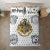 Parure de lit Harry Potter, sceaux de Poudlard Housse De Couette Ensemble De Literie
