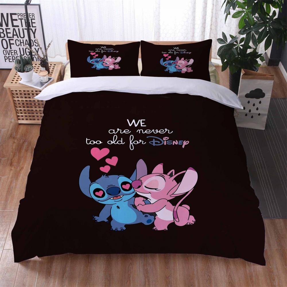Parure de lit Lilo et Stitch Disney, Lilo et Stitch Lovely V Housse De Couette Ensemble De Literie