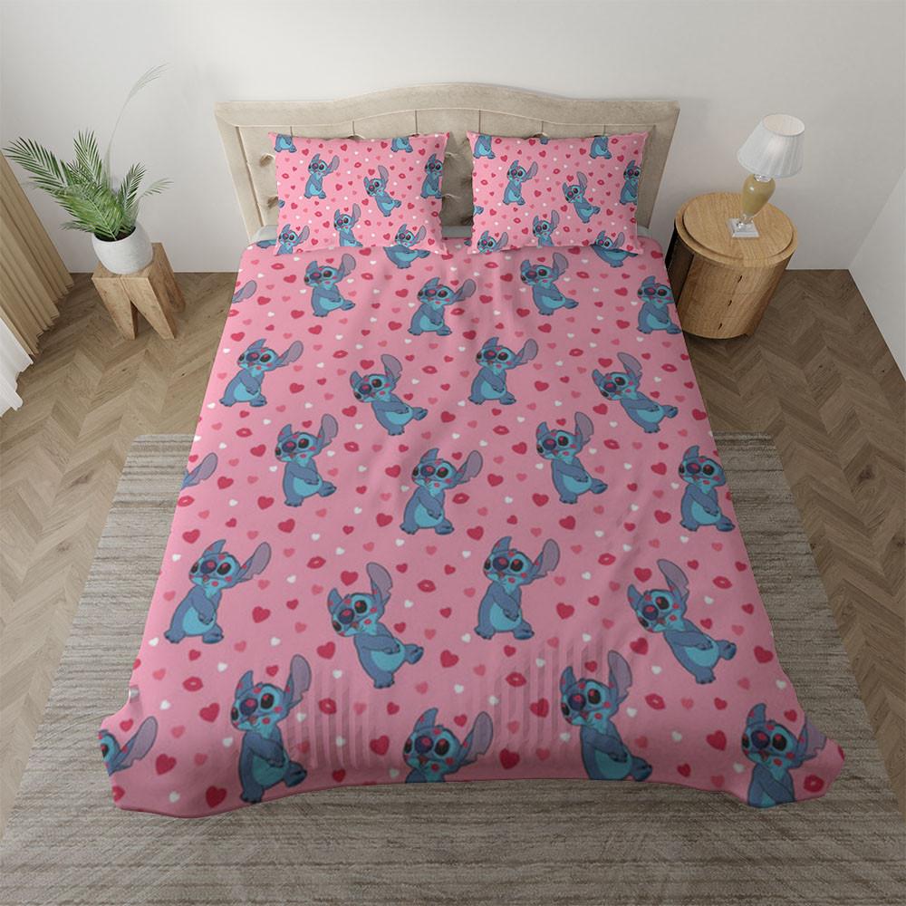 Parure de lit Lilo et Stitch Disney, Stitch Saint Valentin Housse De Couette Ensemble De Literie Parure de lit Lilo et Stitch Disney, Stitch Saint Valentin Housse De Couette Ensemble De Literie