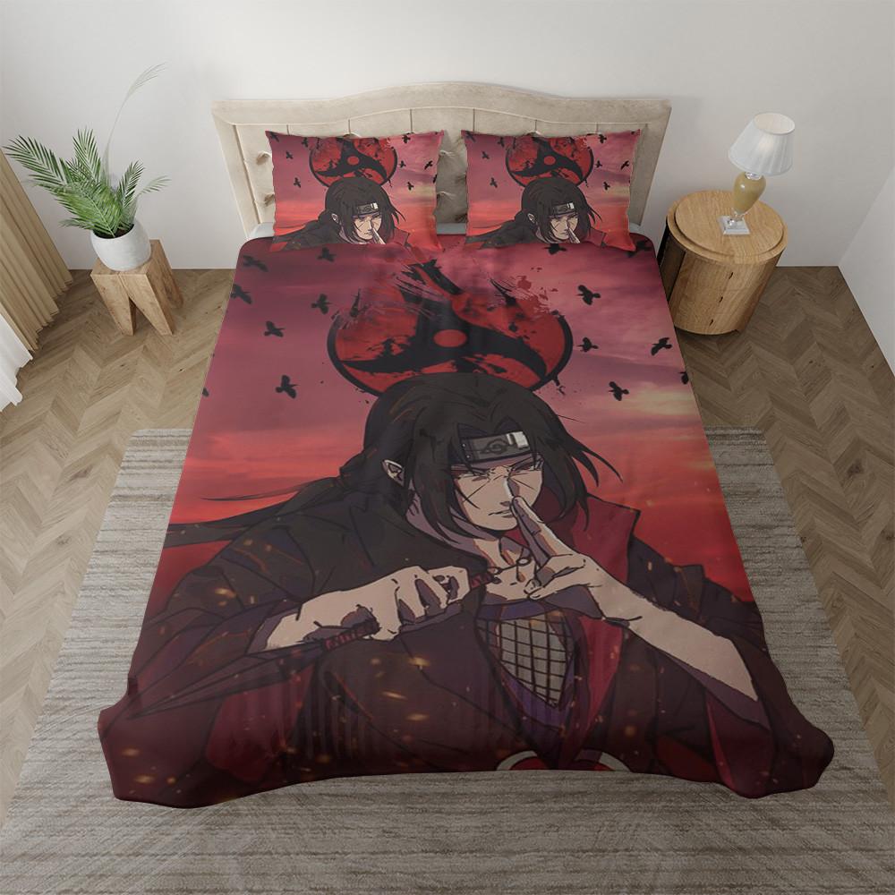 Parure de lit Naruto, Uchiha Itachi Sharingan Yeux Housse De Couette Ensemble De Literie Parure de lit Naruto, Uchiha Itachi Sharingan Yeux Housse De Couette Ensemble De Literie