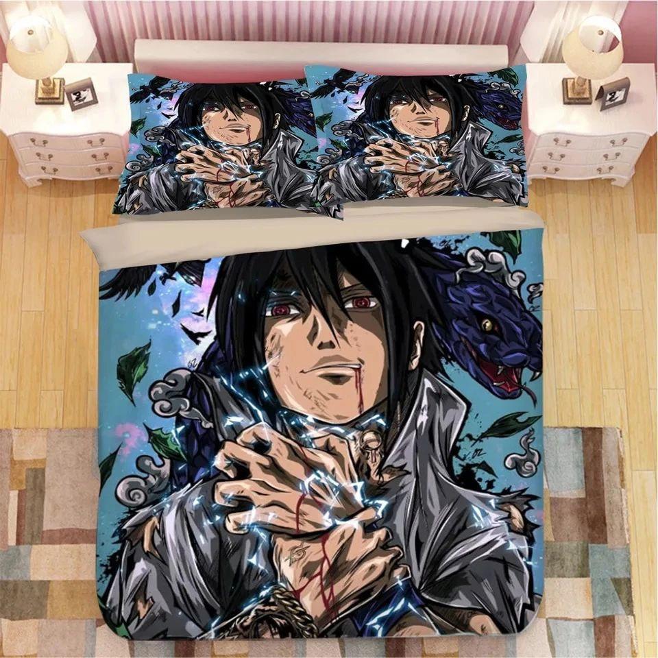 Parure de lit Naruto Uzumaki Naruto Sasuke Uchiwa Housse De Couette Ensemble De Literie Parure de lit Naruto Uzumaki Naruto Sasuke Uchiwa Housse De Couette Ensemble De Literie