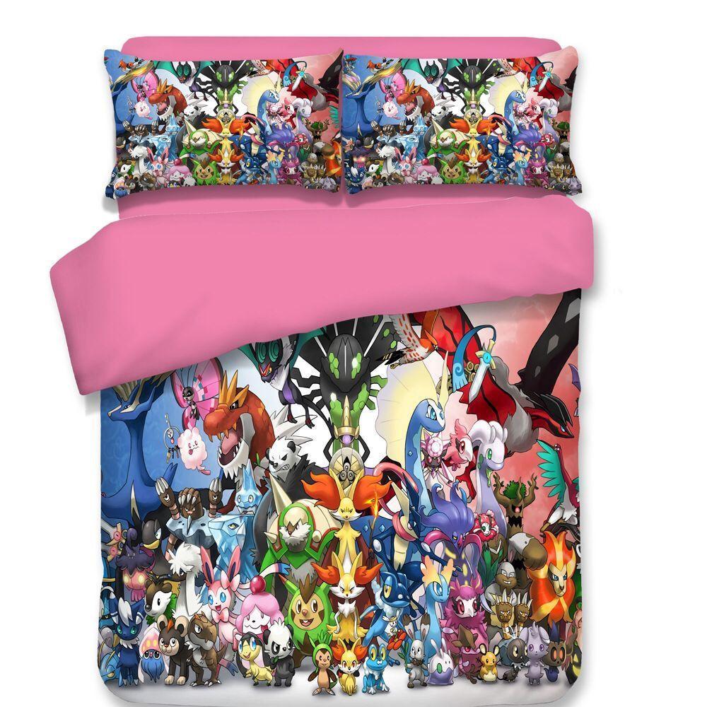 Parure de lit Pikachu, Pokemon tous les personnages Housse De Couette Ensemble De Literie Parure de lit Pikachu, Pokemon tous les personnages Housse De Couette Ensemble De Literie