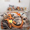 Parure de lit Pokémon Pikachu, Pokémon Salamèche Housse De Couette Ensemble De Literie