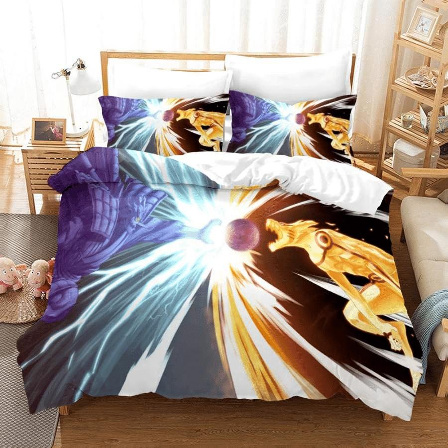 Parure de lit combat naruto sasuke, Naruto Shippuden 16, amoureux de Naruto Housse De Couette Ensemble De Literie